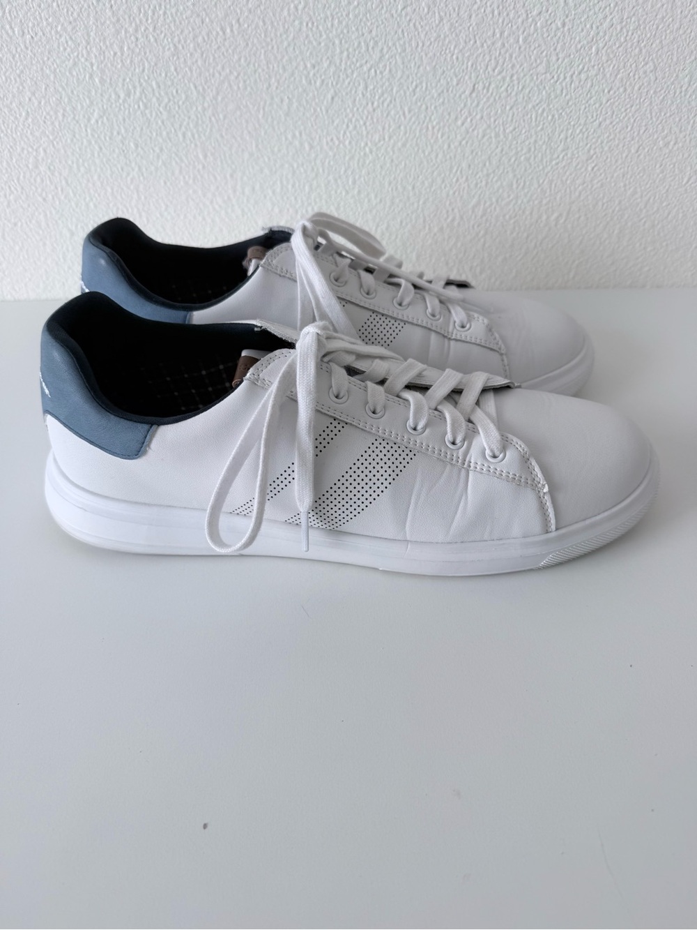 Ben Sherman Hardie Men's White/Blue Court Sneakers Faux Leather Size 11.5
